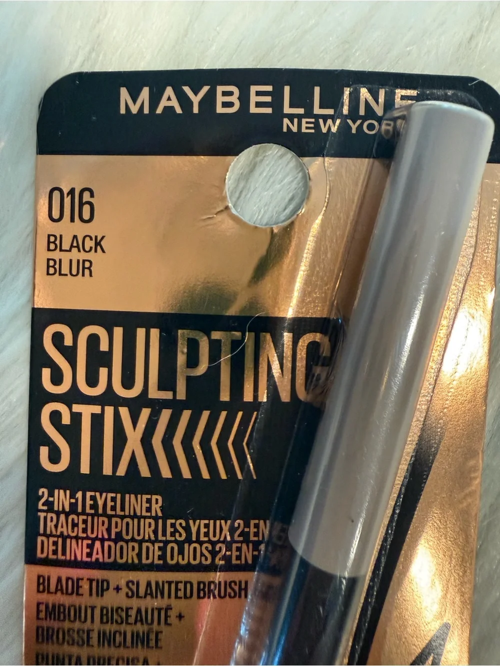 Maybelline Sculpting Stixx 2-in-1 Eyeliner & Brush Black Blur 016 New